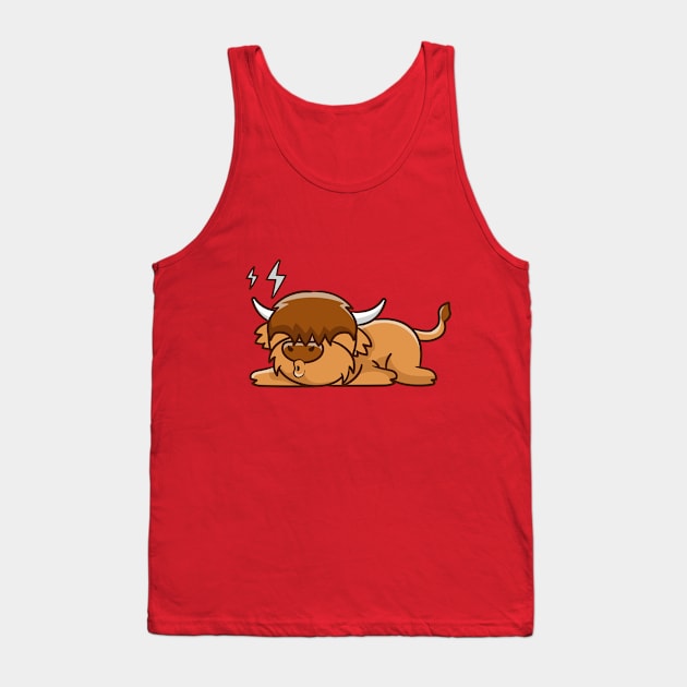 Sleeping highland cow Tank Top by GuavanaboyMerch